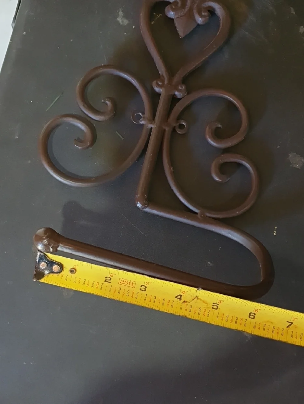 Decorative Scrollwork Wall Hook in Dark Brown